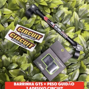 Kit Barrinha GTS + Peso de Guidão Embus + 2 Adesivos Circuit Equipment